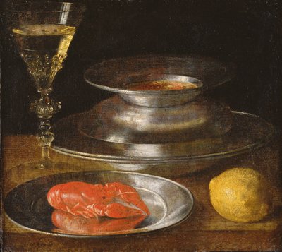 Still life with lobster by Sebastian Stoskopff